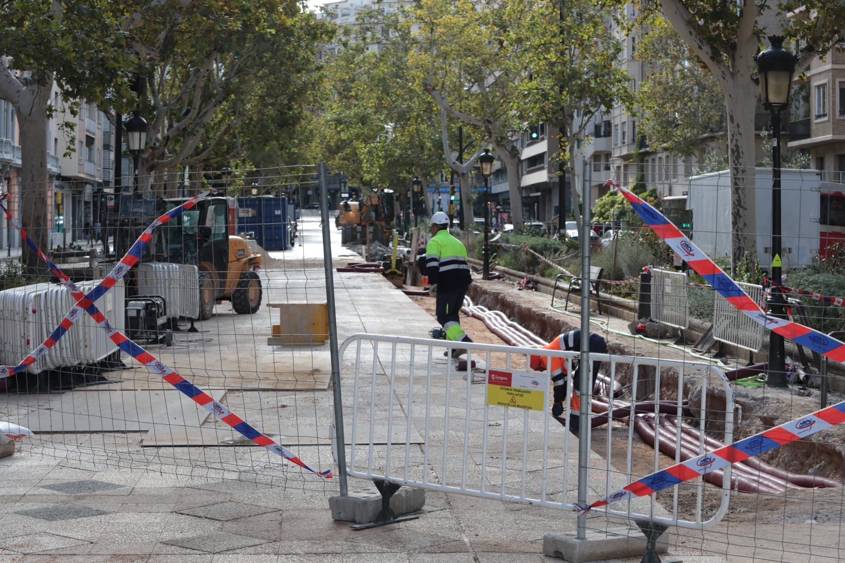 Las obras se apoderan del Paseo Sagasta de Zaragoza