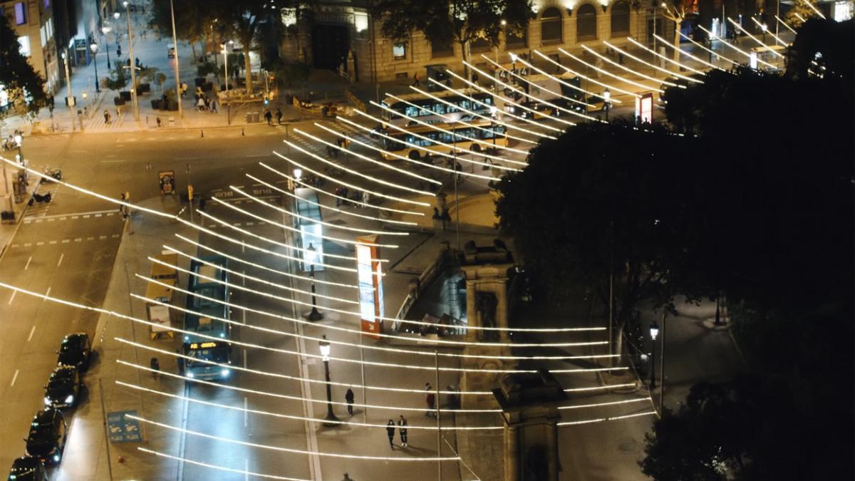 Iluminación navideña en Plaça Catalunya