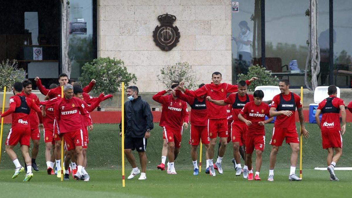 El Mallorca, en el último entrenamiento previo al partido ante el FC Barcelona