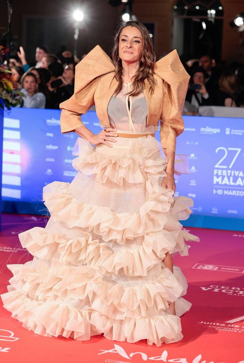 Raquel Guerreros en la alfombra roja inaugural del Festival de cine de Málaga