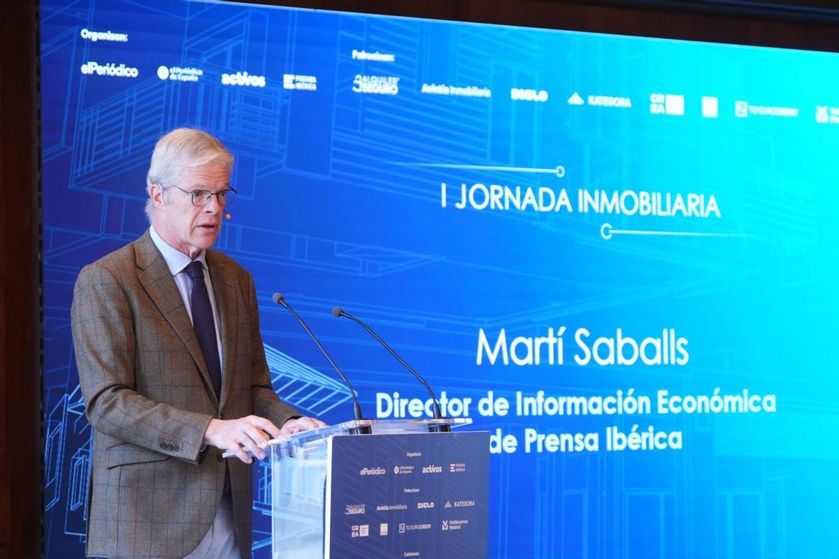 Martí Saballs, director de información económica de Prensa Ibérica, presentando la I Jornada Inmobiliaria.