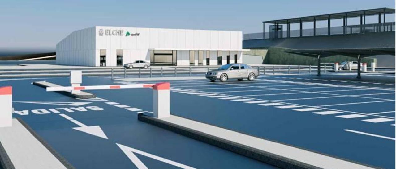 Así será dentro de un año: El diseño no es nada ambicioso, recuerda en parte a la fachada de la zona del AVE en Alicante, y la mayor parte está previsto destinarla a aparcamiento de vehículos.
