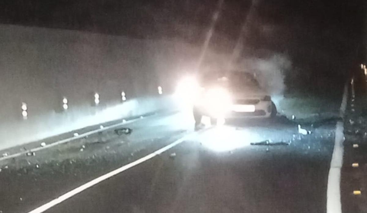 Accidente Opel Corsa en el túnel de Tejina