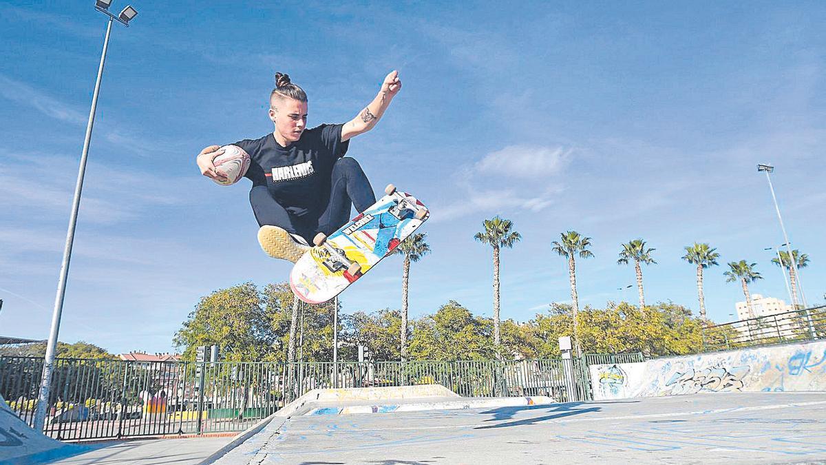 Pilar Robles, en la pista de skate del José Barnés.