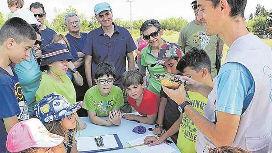 Los niños aprenden a identificar y capturar tortugas invasoras en el Clot