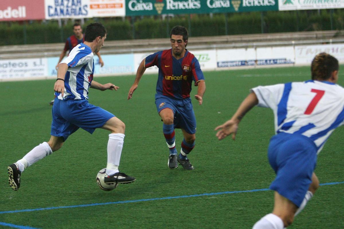 Toribio, amb el Barça Atlètic de Pep Guardiola contra el Banyoles en el Torneig de l'Estany del 2007