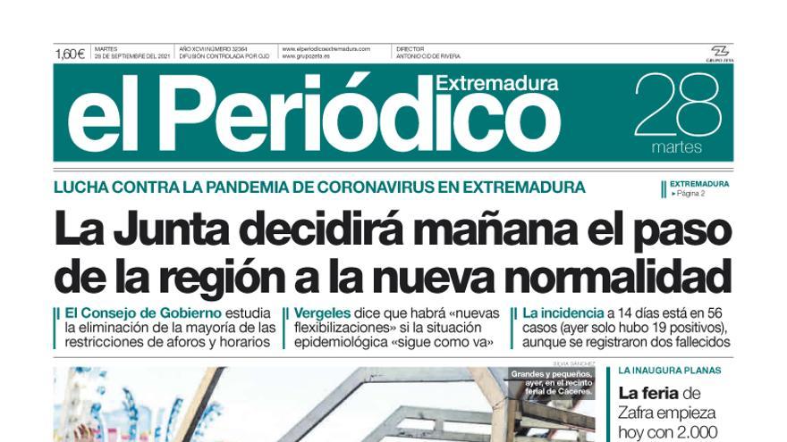 Consulta la portada correspondiente al día 28 de septiembre del 2021