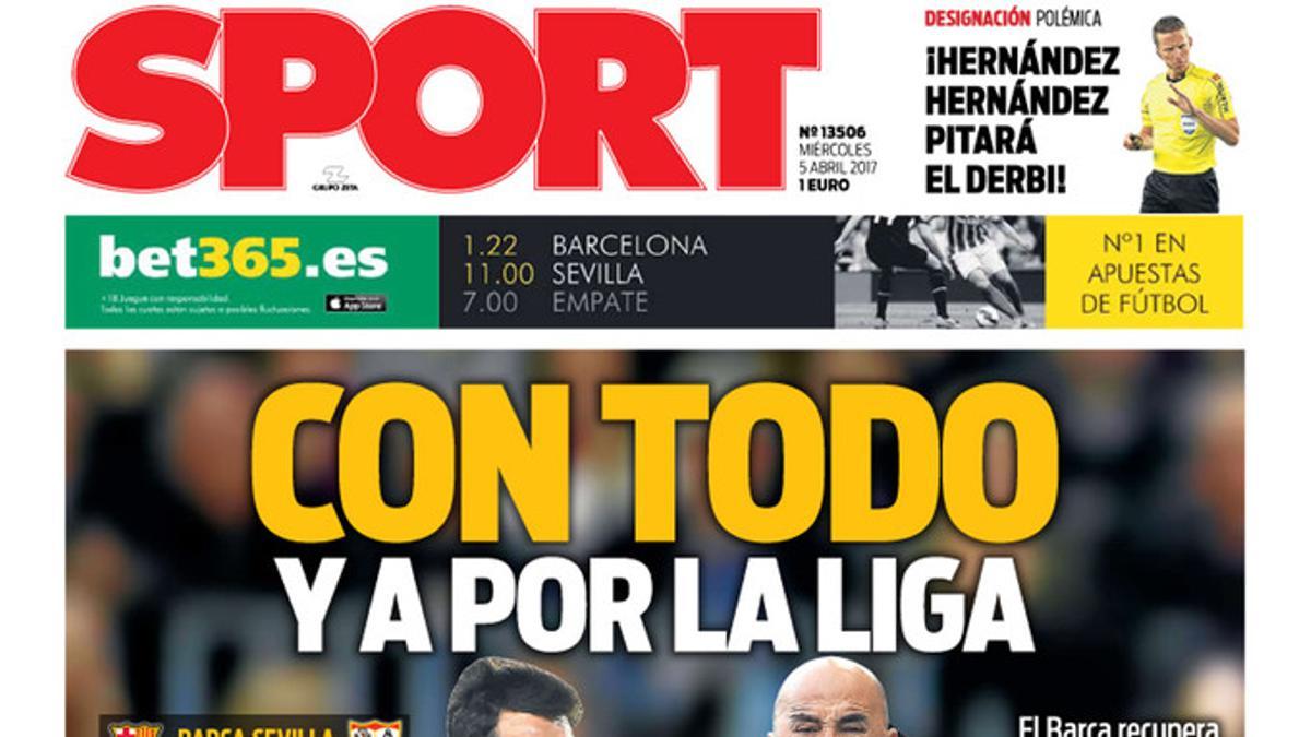 La portada de SPORT de hoy