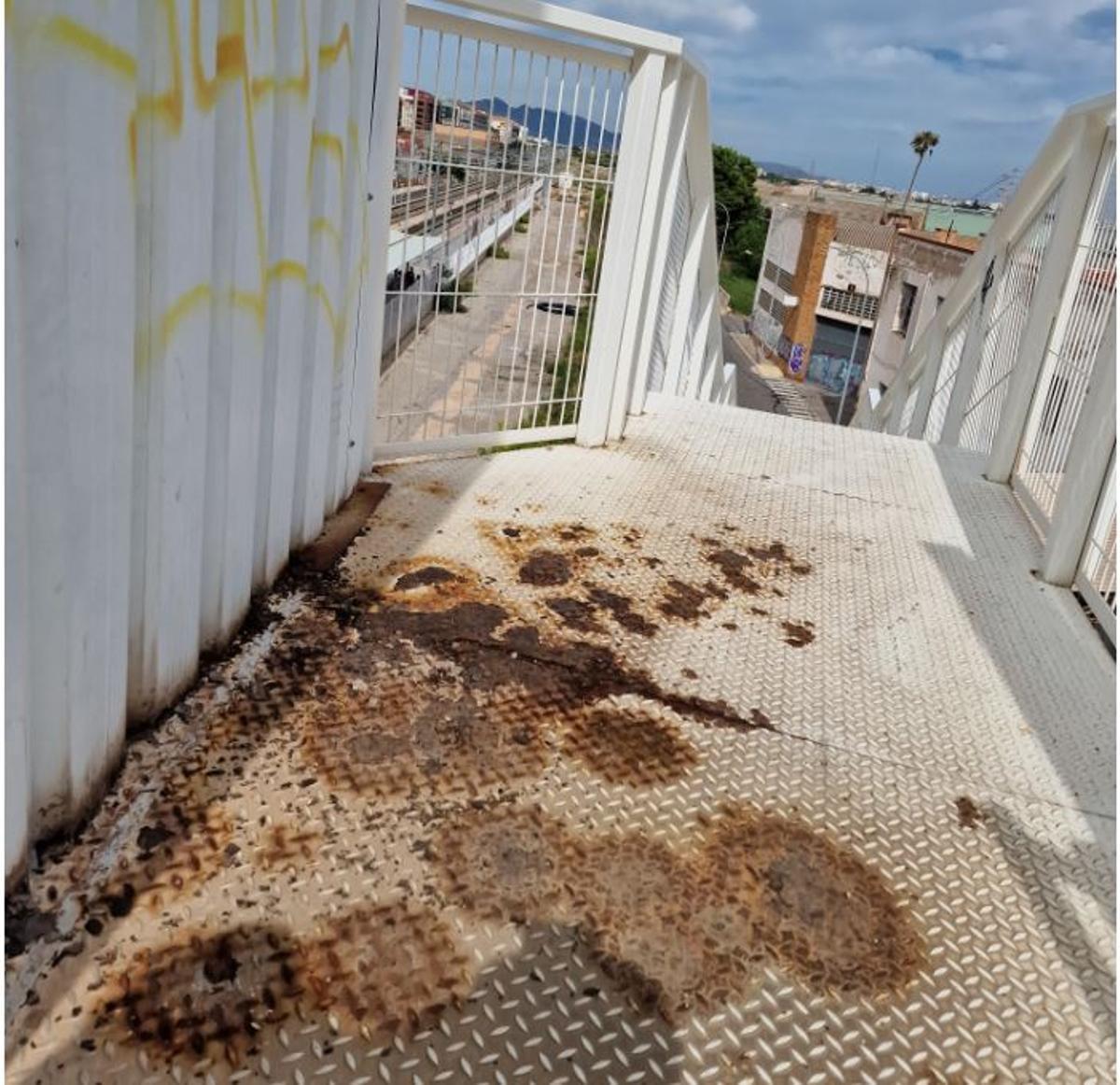 Hay tramos de la pasarela que cada día se encuentran en peor estado.