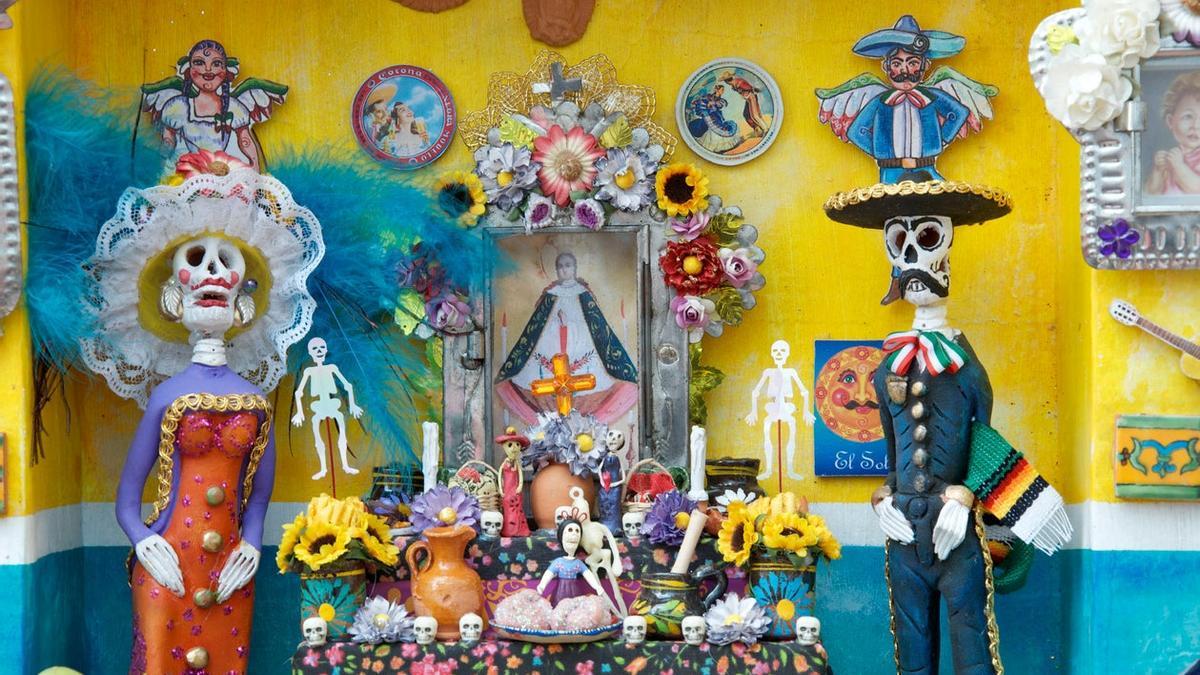 Día de los muertos en México altar