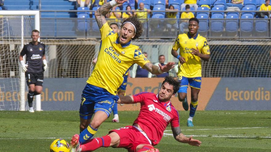 La UD Las Palmas sucumbe por agotamiento con desbandada y suspense en el Gran Canaria