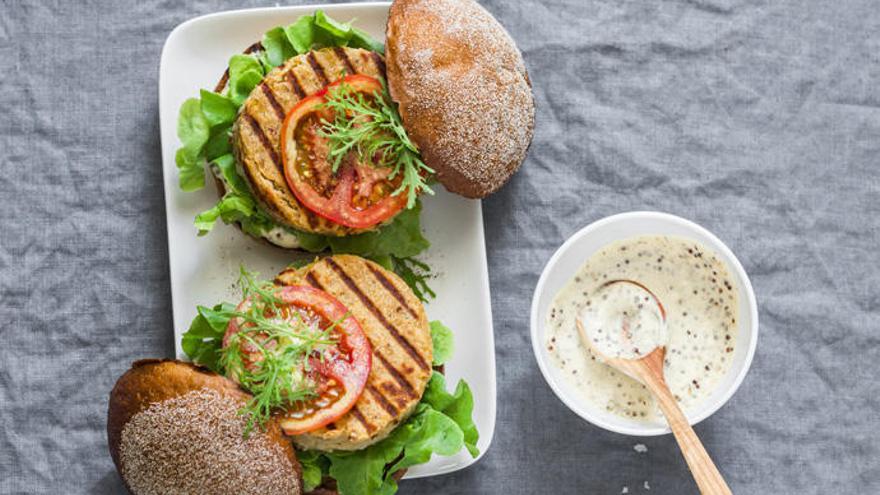 Hamburguesa de garbanzos.