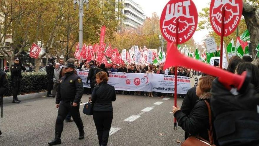 Los enfermeros en la manifestación