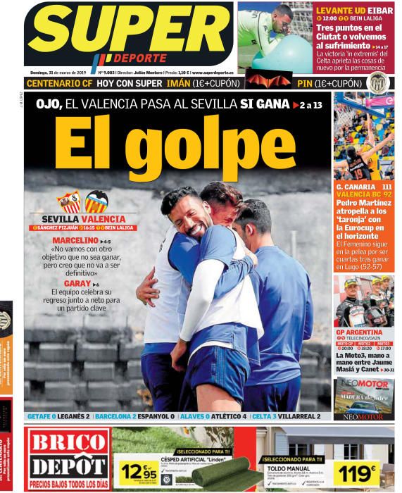 Portada SUPERDEPORTE domingo 31 de marzo de 2019