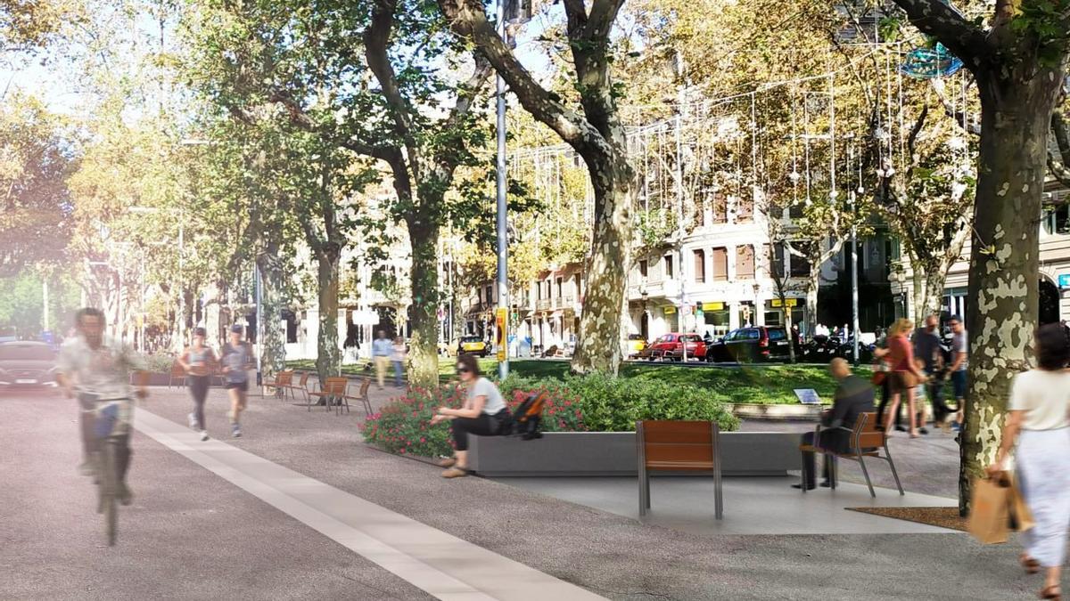 'Render' de los futuros Jardinets de Gràcia tras la reforma que se iniciará en 2024