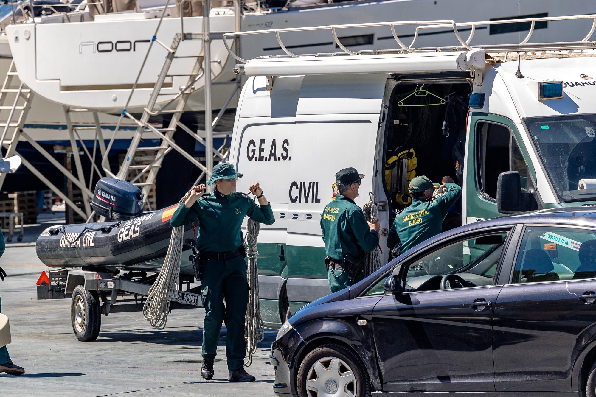 Rescate de los cadáveres de los jóvenes ahogados en Calp