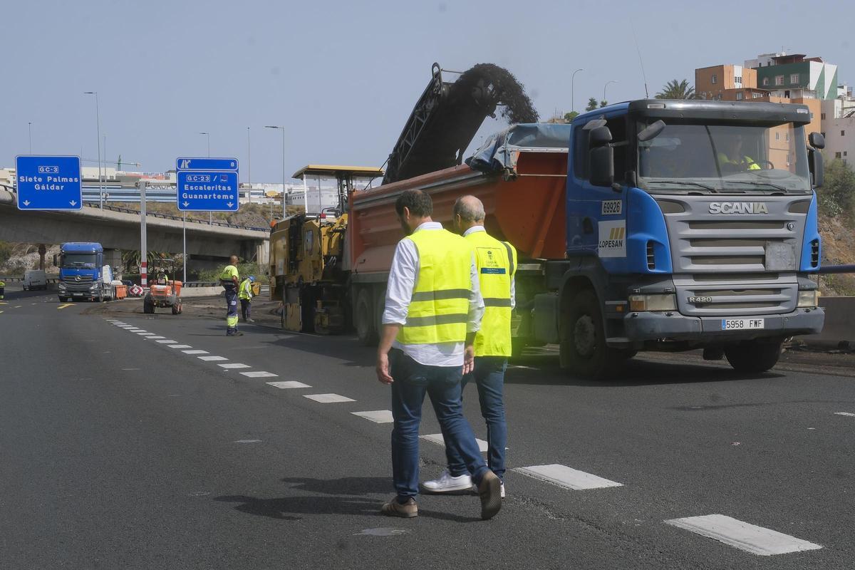 Comienzan las obras en la Circunvalación de Las Palmas de Gran Canaria (GC-3), en el tramo que atraviesa el barranco Guiniguada