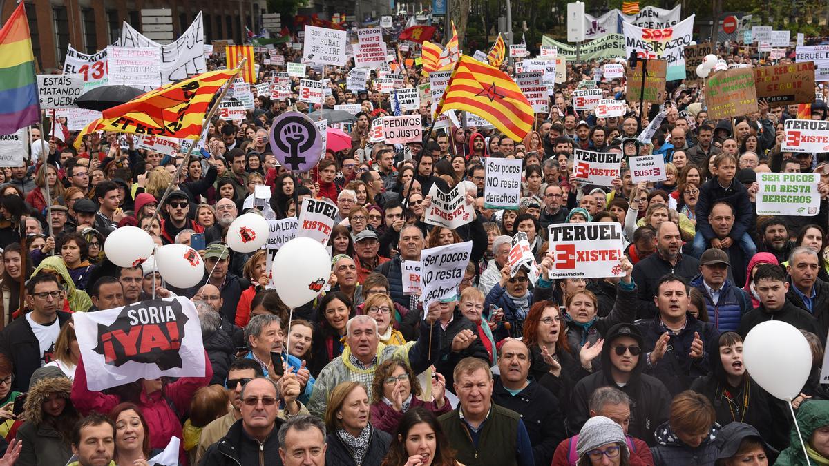 La manifestación de la España Vacía el 31 de marzo de 2019 fue la espita que abrió el camino en política de las zonas más despobladas.