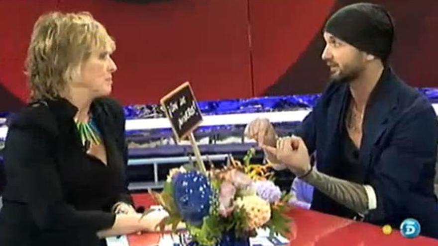Danny junto a Mercedes Milá en el plató de 'Gran Hermano'