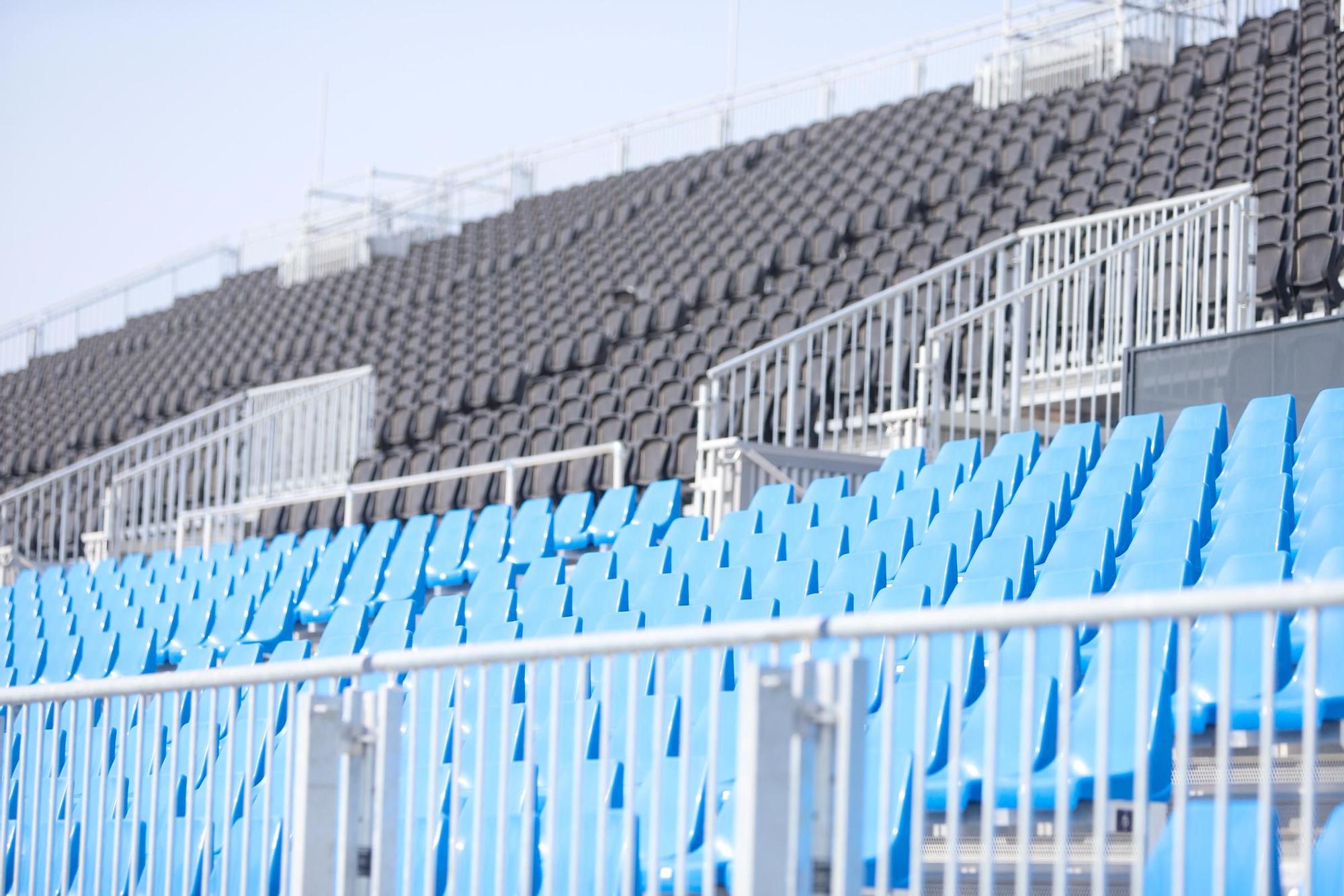 Así luce el campo modular donde el Real Zaragoza jugará las dos próximas temporadas.