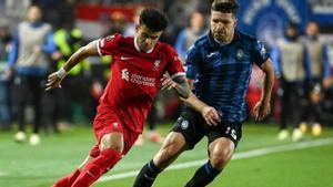 Luis Diaz, del Liverpool, en un ataque ante el Atalanta.