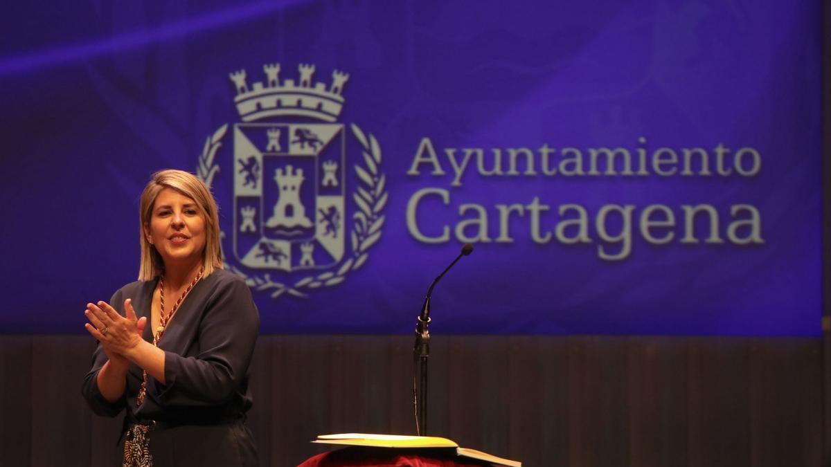Arroyo, este miércoles durante el acto de toma de posesión de los nuevos funcionarios del Ayuntamiento de Cartagena