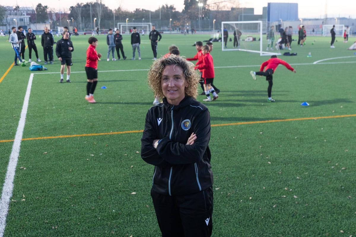 Almudena Sánchez, en el polideportivo de Catarroja.