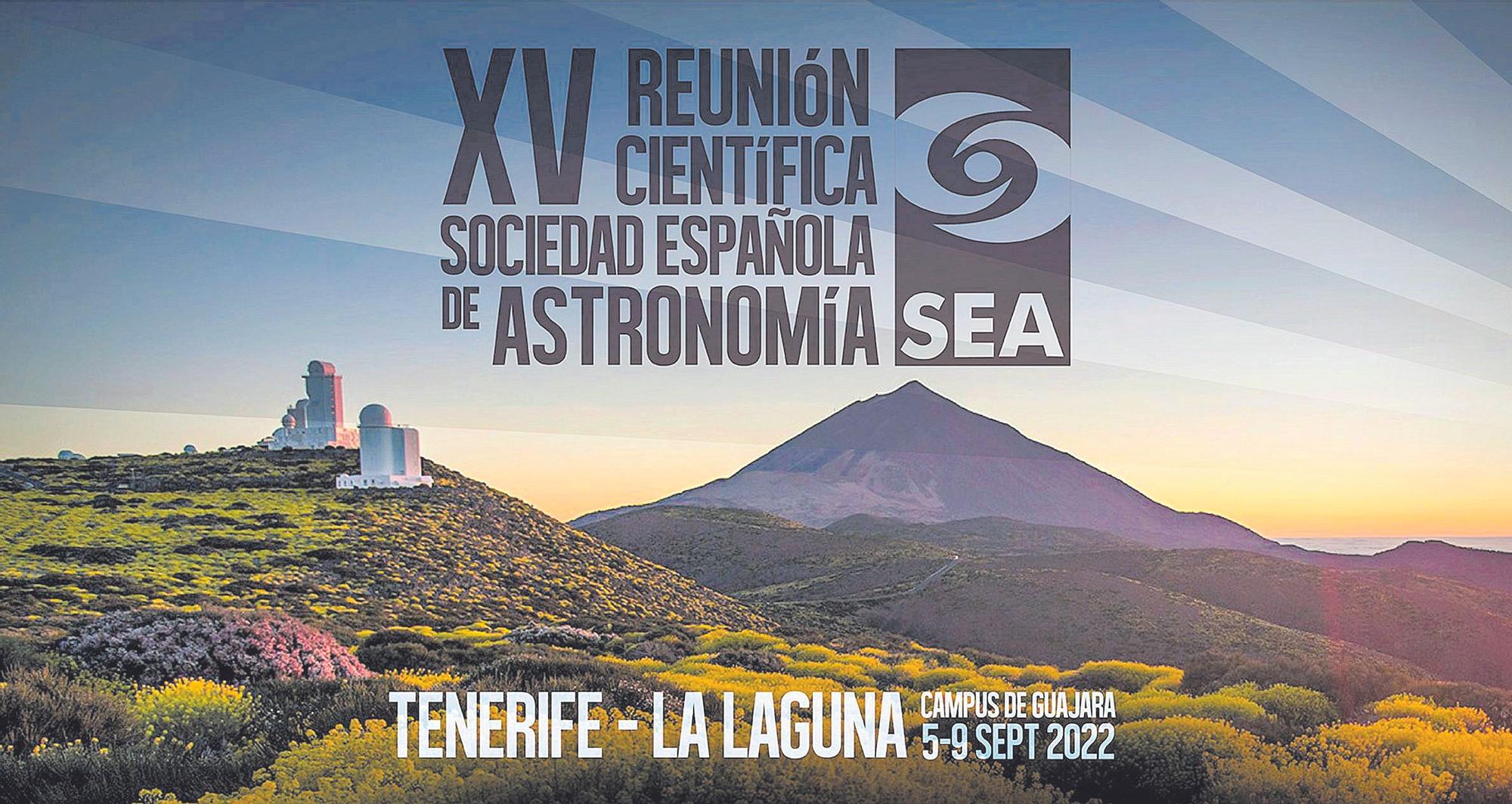 Cartel de la XV Reunión Científica de la Sociedad Española de Astronomía que se celebra en Tenerife esta semana.