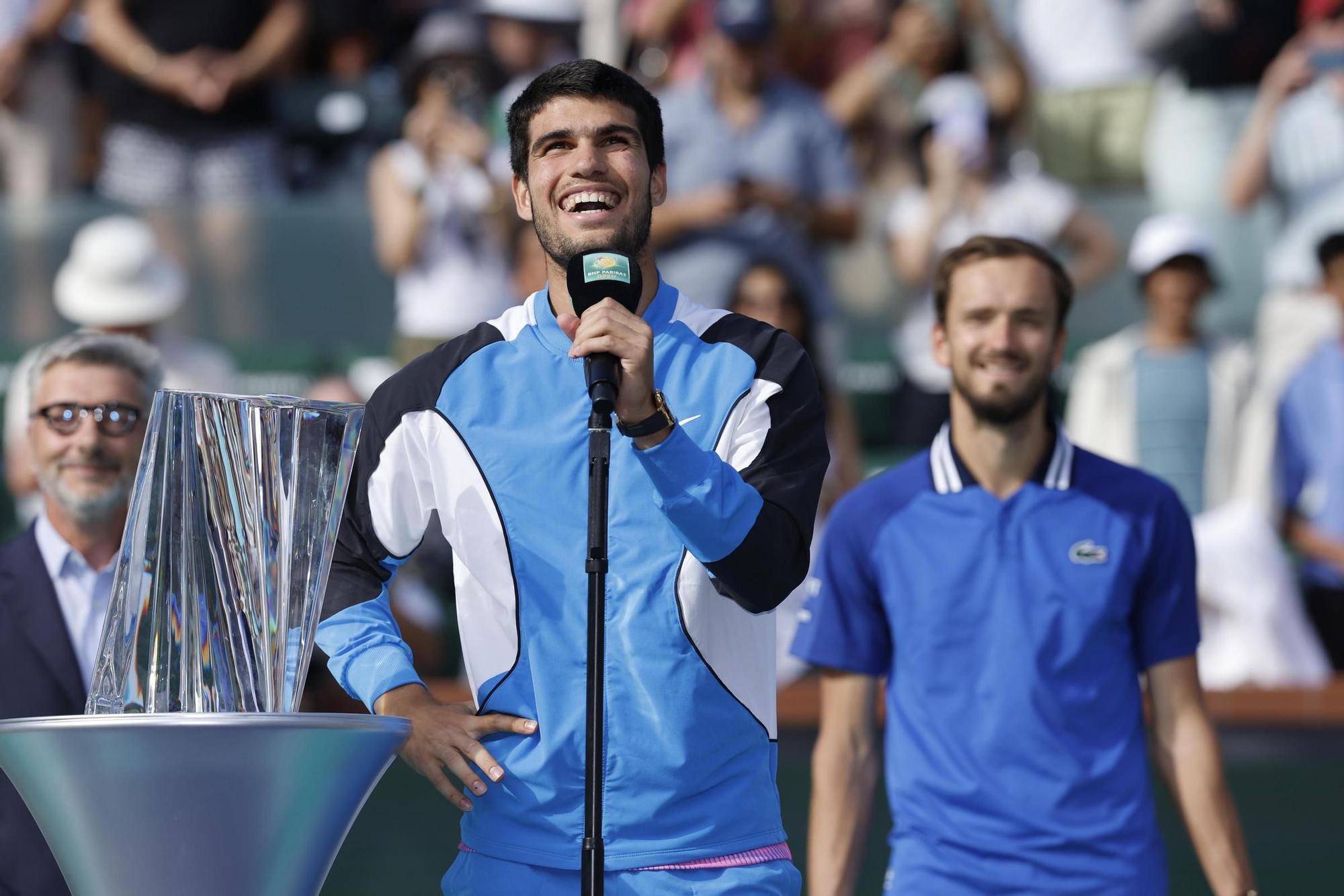 Así celebró Carlos Alcaraz su segundo título de Indian Wells