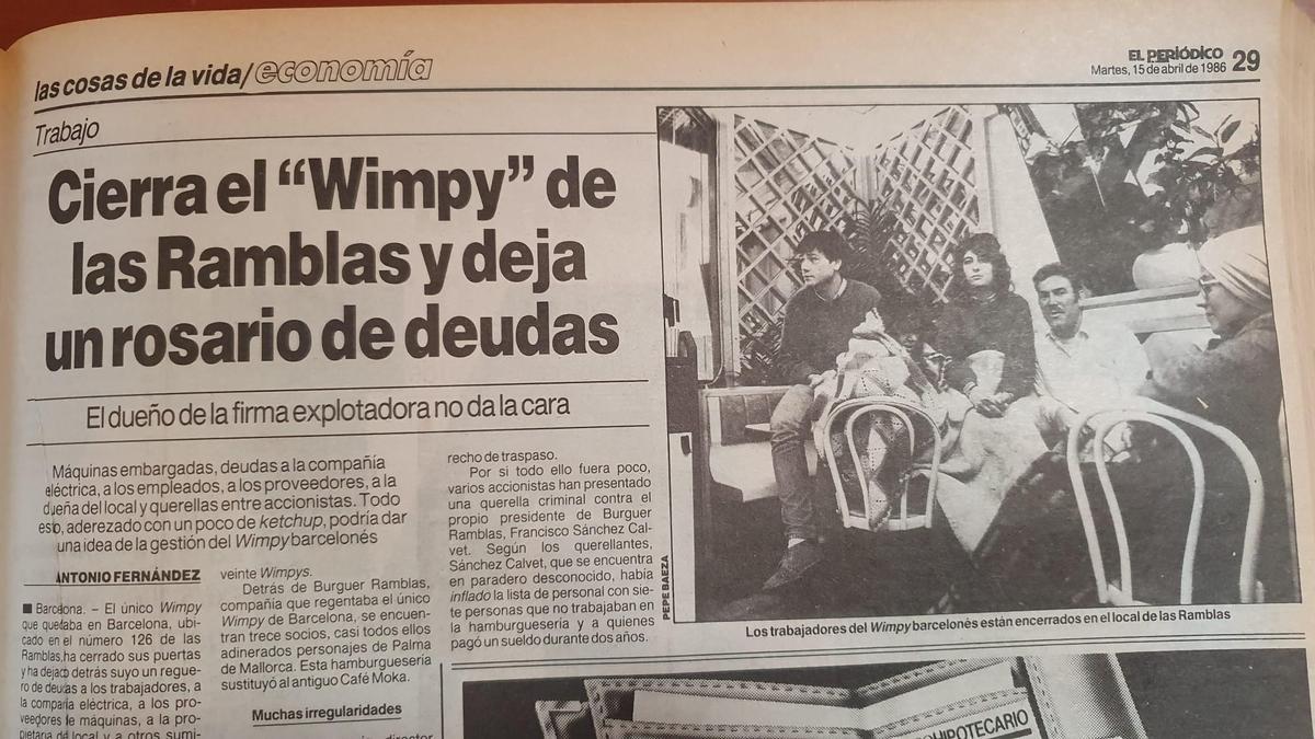 Cierre de Wimpy en las Ramblas en 1986, explicado por EL PERIÓDICO