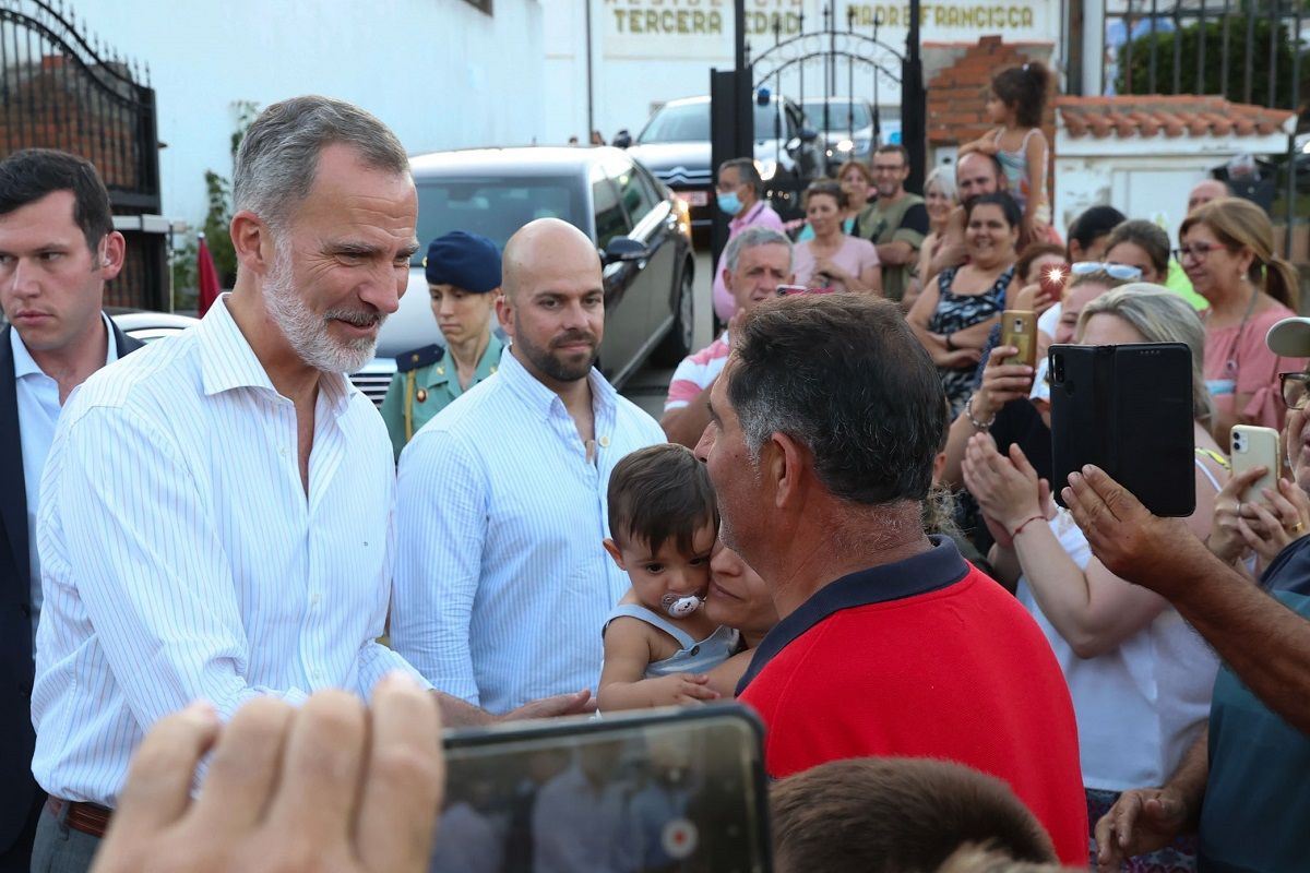 Visita del Rey Felipe VI a Vegas de Coria y Azabal en Extremadura