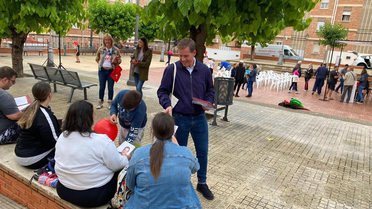 Roger Cerdà, durante el acto de campaña programado el martes en l'Hort de Mora.