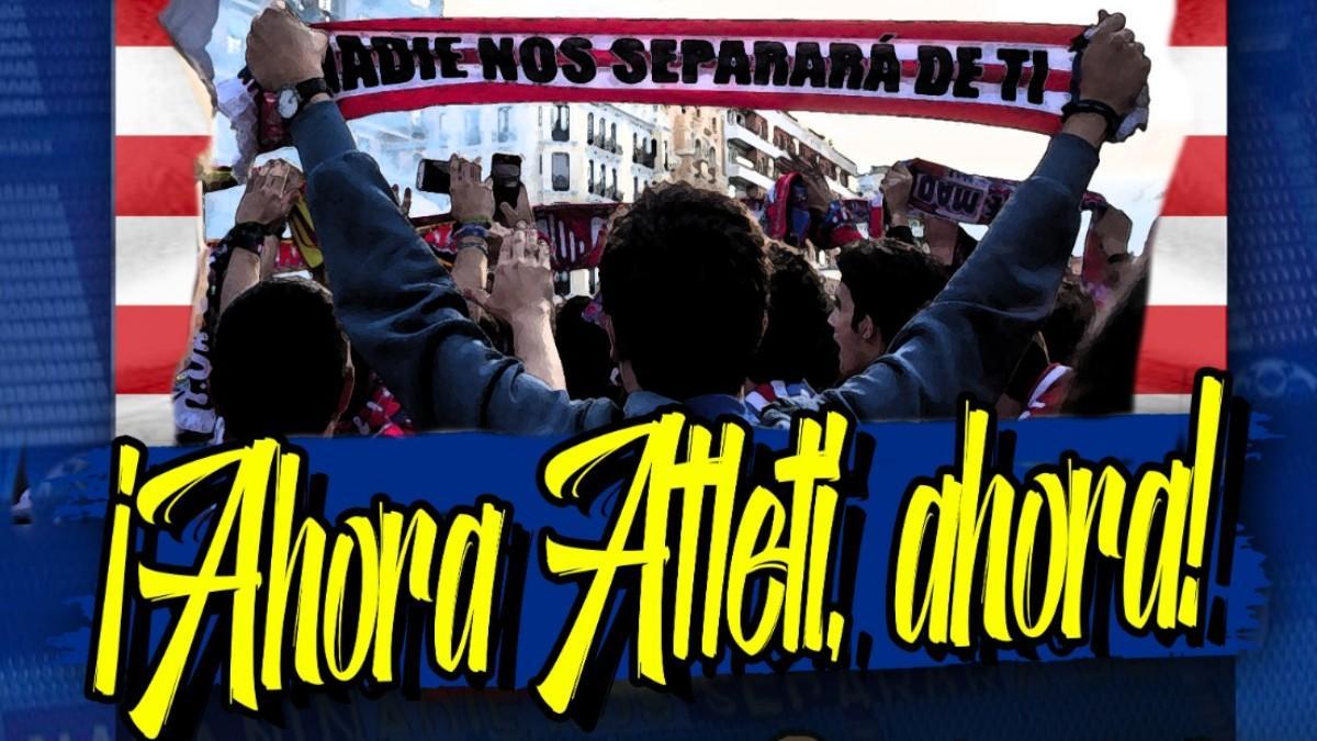 La afición del Atlético se moviliza para apoyar a su equipo