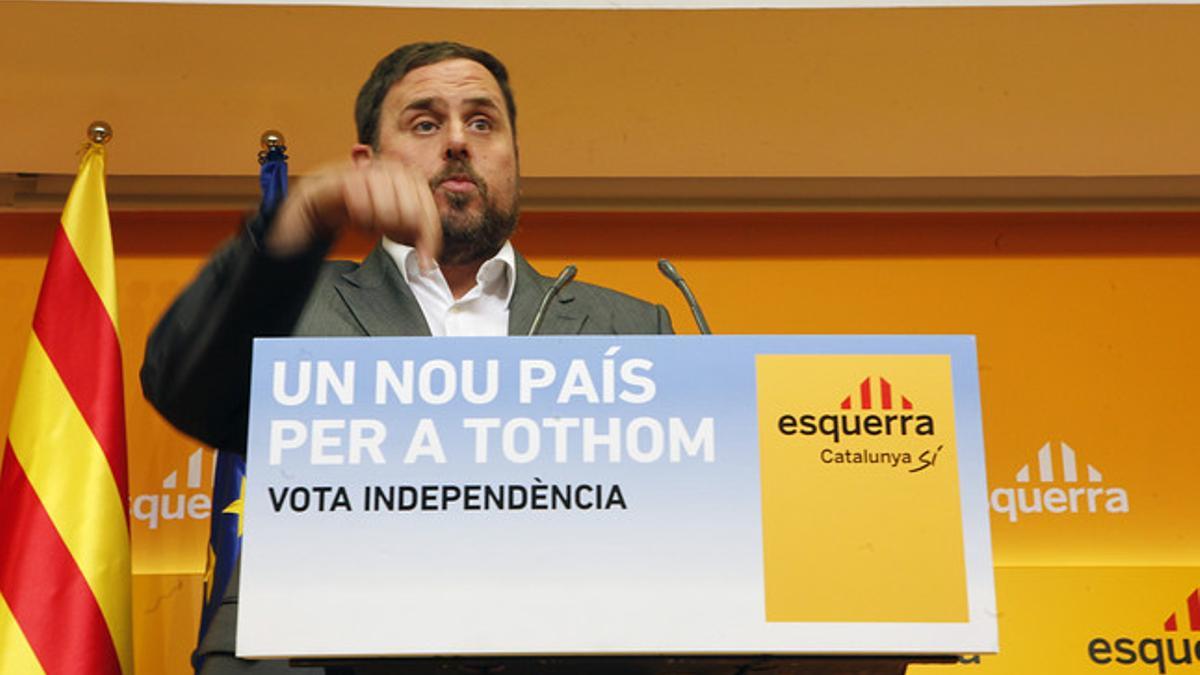 Oriol Junqueras, el lunes, en la rueda de prensa de valoración del 25-N.