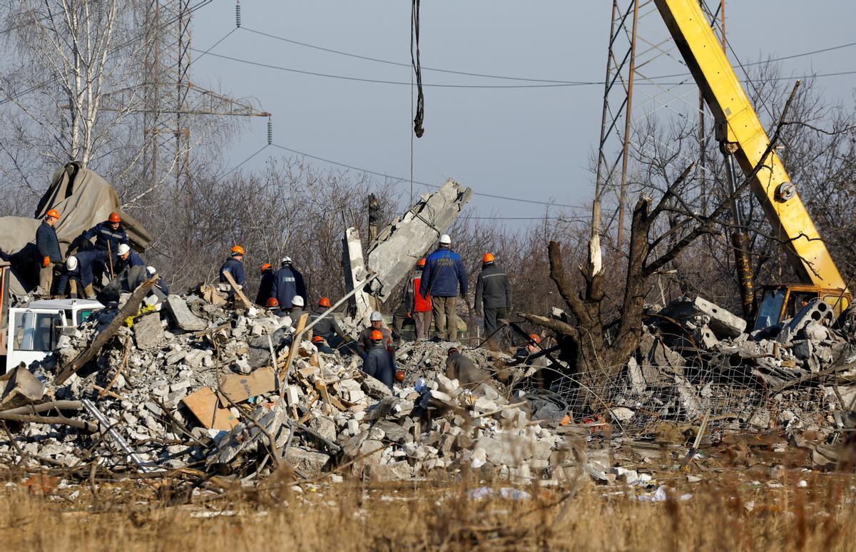 Lugar donde al menos 63 militares rusos han muerto en un ataque de las tropas ucranianas en la ciudad industrial de Makiivka, situada en la provincia oriental de Donetsk