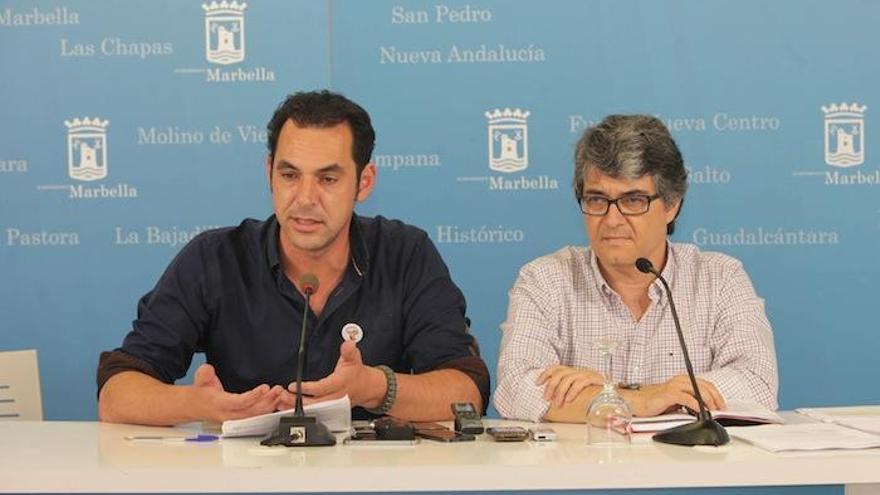 Miguel Díaz y Javier Porcuna, ayer en Marbella.