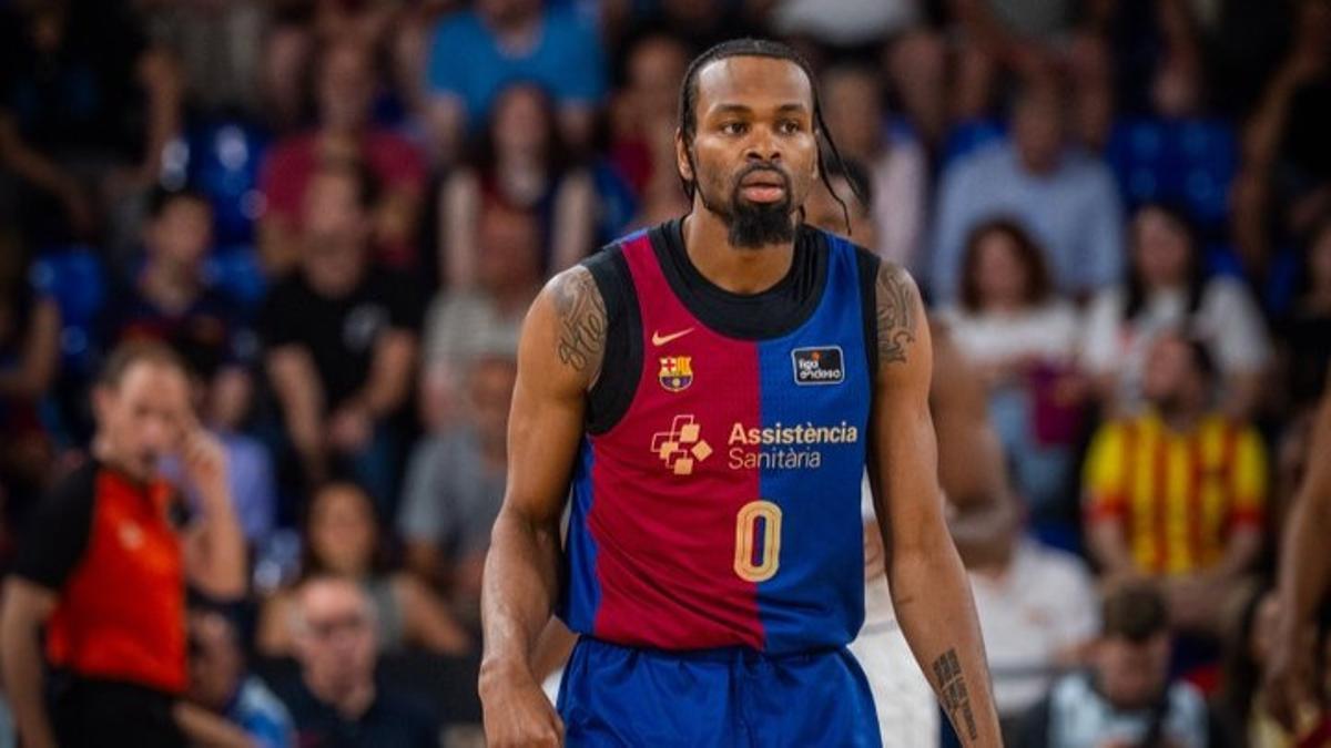 El azulgrana Kevin Punter durante el duelo entre Barça y Unicaja en el Palau Blaugrana.