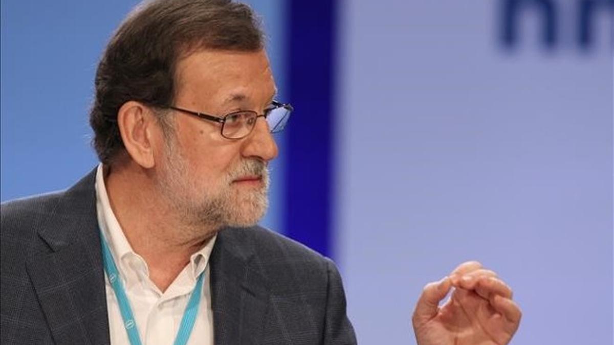 Mariano Rajoy, en un acto del PP en Bilbao.