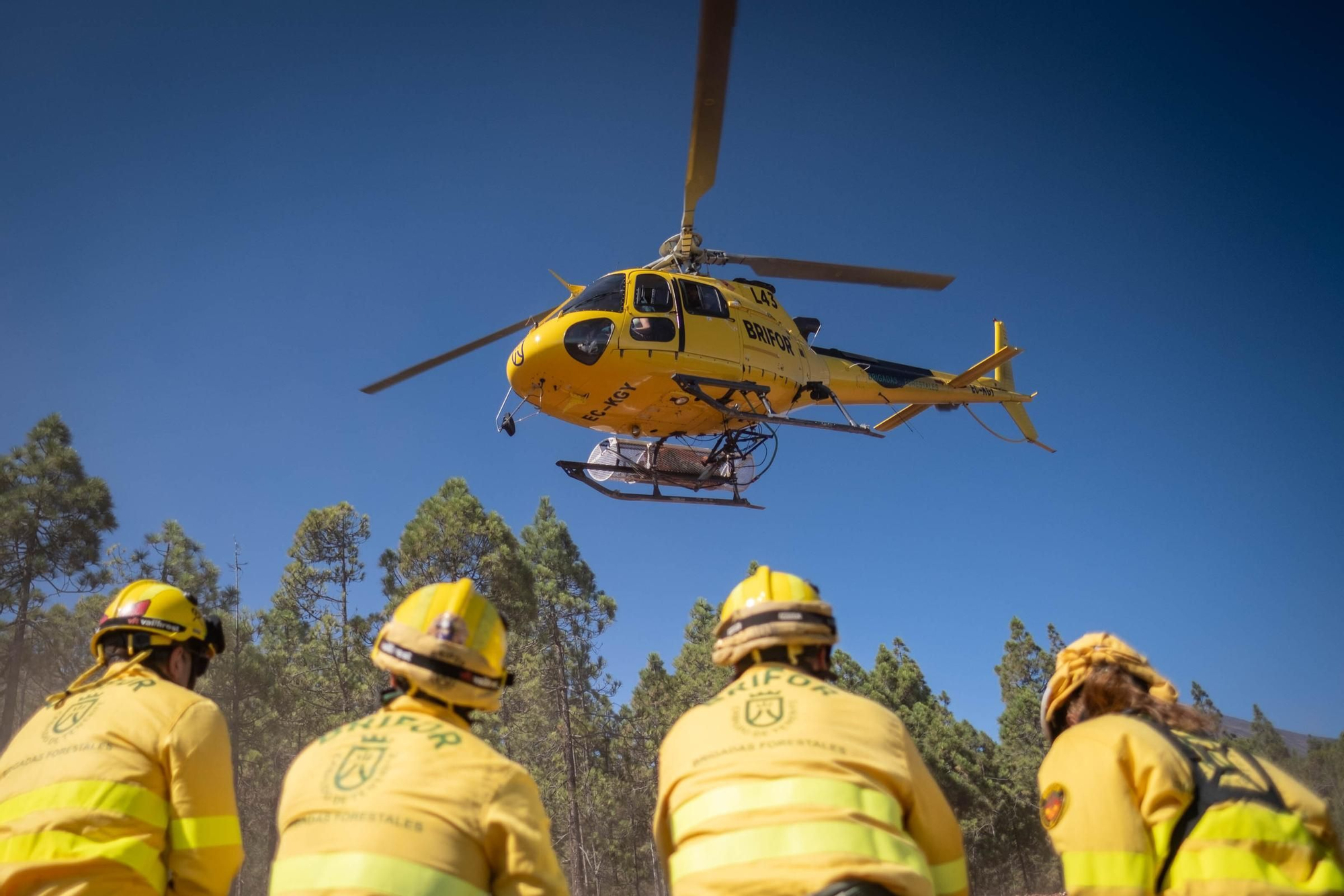 Reunión del Operativo de Incendios forestales en Montaña Bermeja, en Tenerife. 