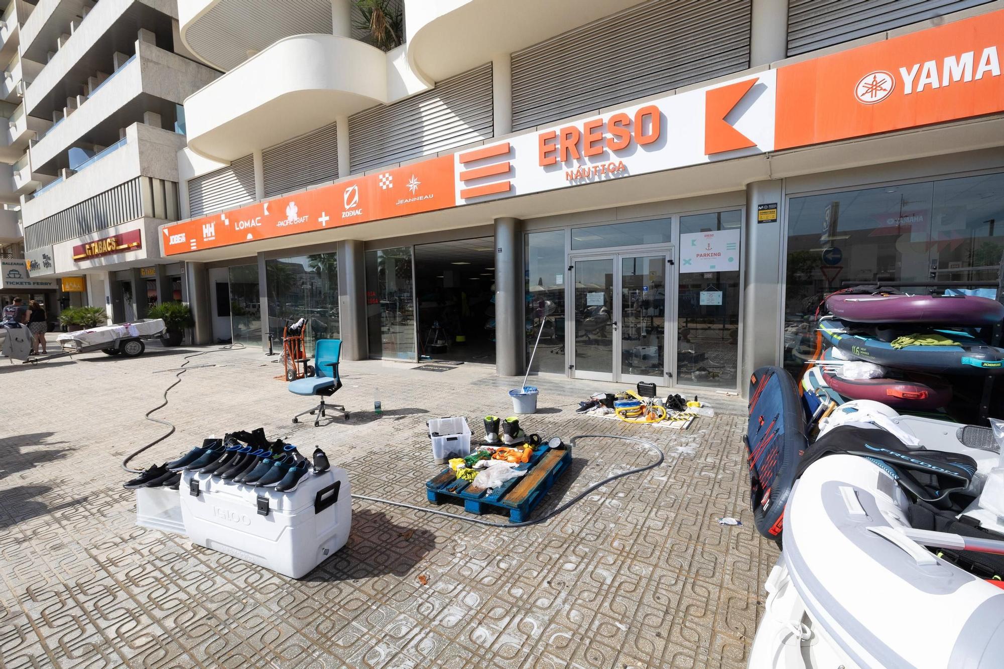 Así siguen los negocios afectados por la dana en Ibiza.