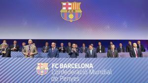 Encuentro mundial de las peñas del Barça, presidido por Josep Maria Bartomeu.