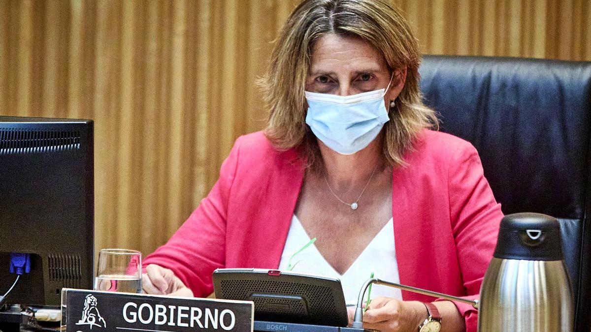 La ministra de Transición Ecológica, Teresa Ribera, explicó ayer las medidas que pretende realizar el Gobierno en el Mar Menor. | EUROPA PRESS