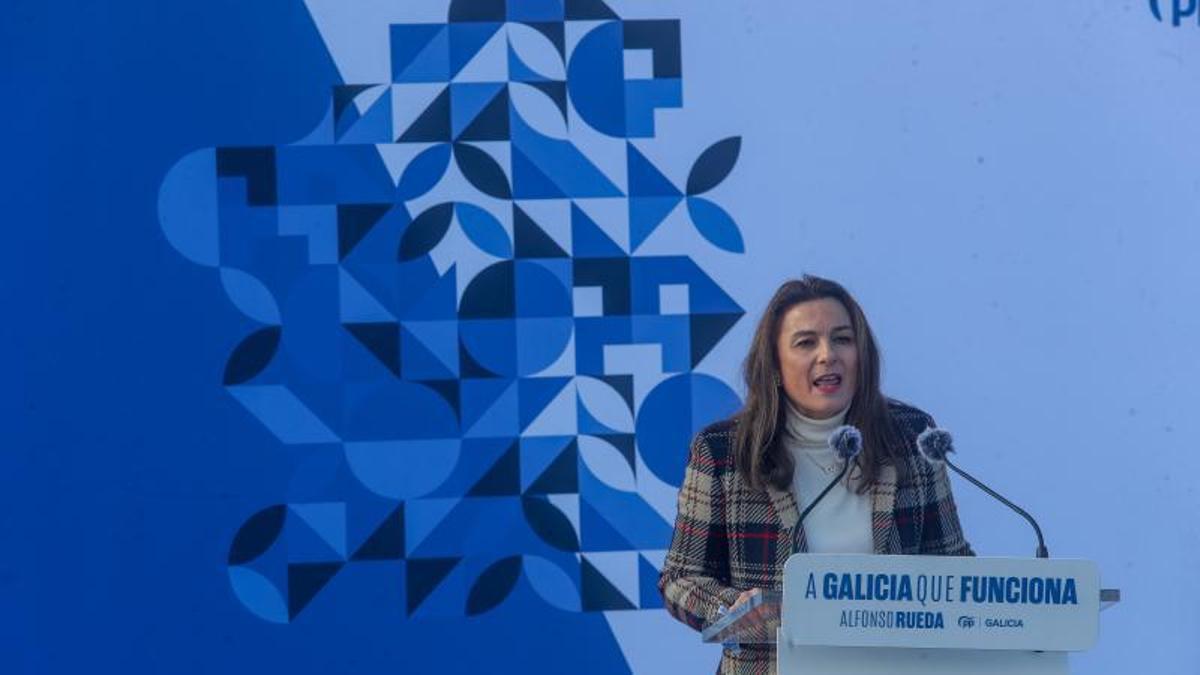 Sabela Fole en un acto del PP de Cambados.