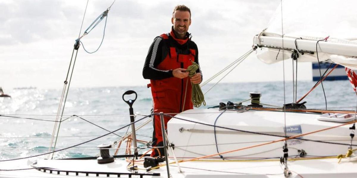 Gerard Marín, el 2020, en el procés de preparació d'una Mini Transat.