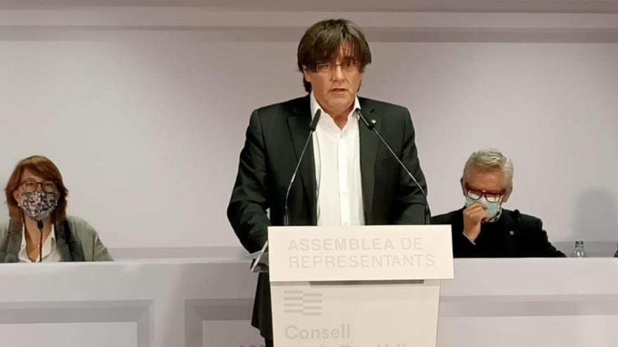 L&#039;expresident Carles Puigdemont, durant l&#039;acte del Consell per la República a Brussel·les, el 19 de desembre de 2020