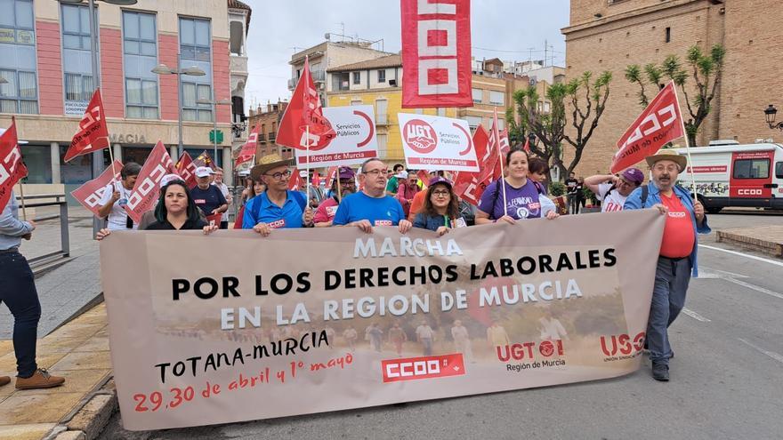 La marcha de tres días de los sindicatos hace su primera parada en Alhama