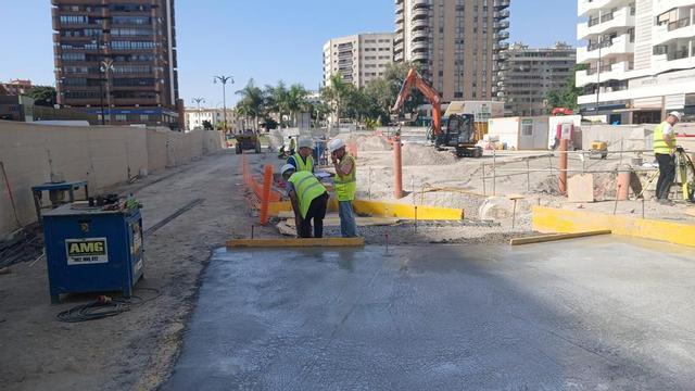 Obras del metro de Málaga en Armengual de la Mota.