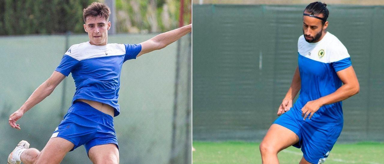 David Sánchez y Mario Ortiz durante entrenamientos del Hércules