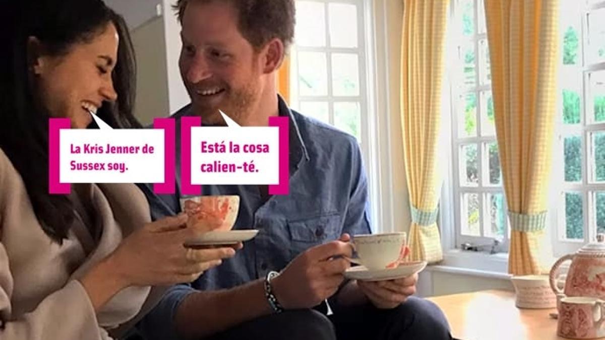 Meghan y Harry toman el té