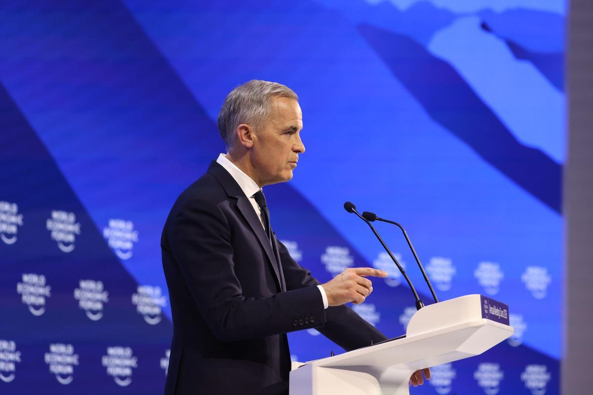 20/1/2026- Mark Carney, primer ministro de Canadá, durante su discurso en el Foro Económico de Davosberg